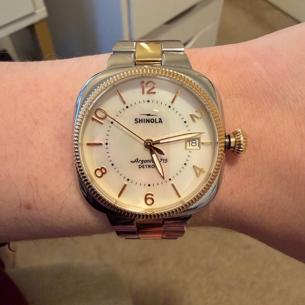 Shinola Two-Tone Silver and Gold Watch